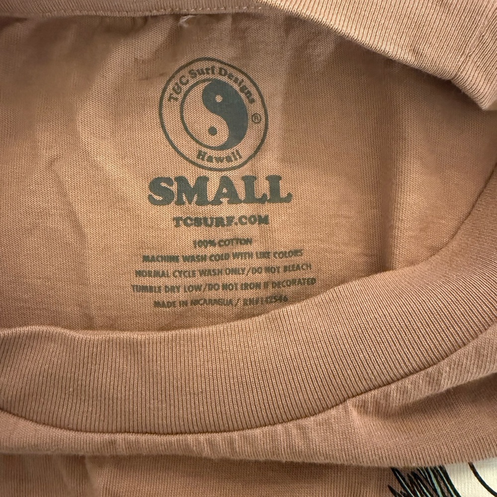 T & C surf shop Brown Long Sleeve Shirt with Yin Yang Design - Picture 4 of 4